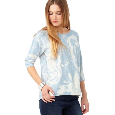 Phase Eight Soft Blue Donelle Print Knit Top